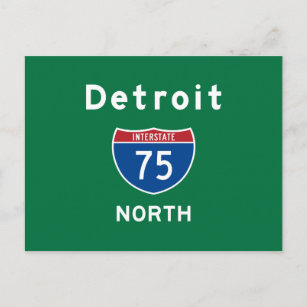Detroit 75 postcard