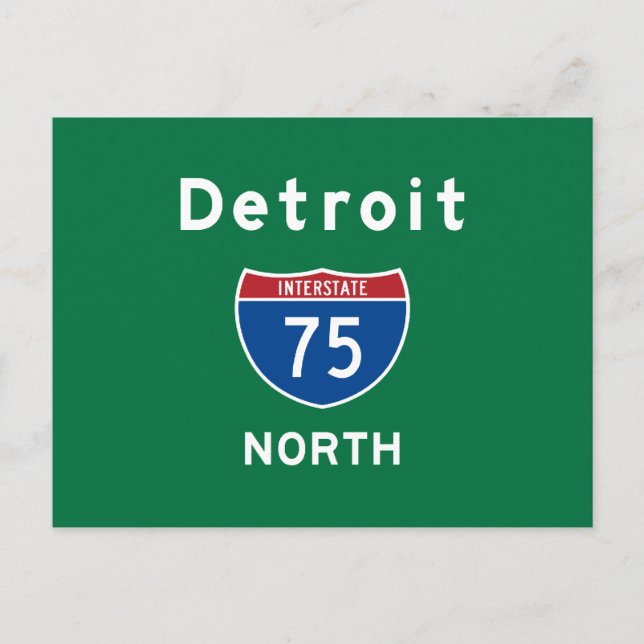 Detroit 75 postcard (Front)