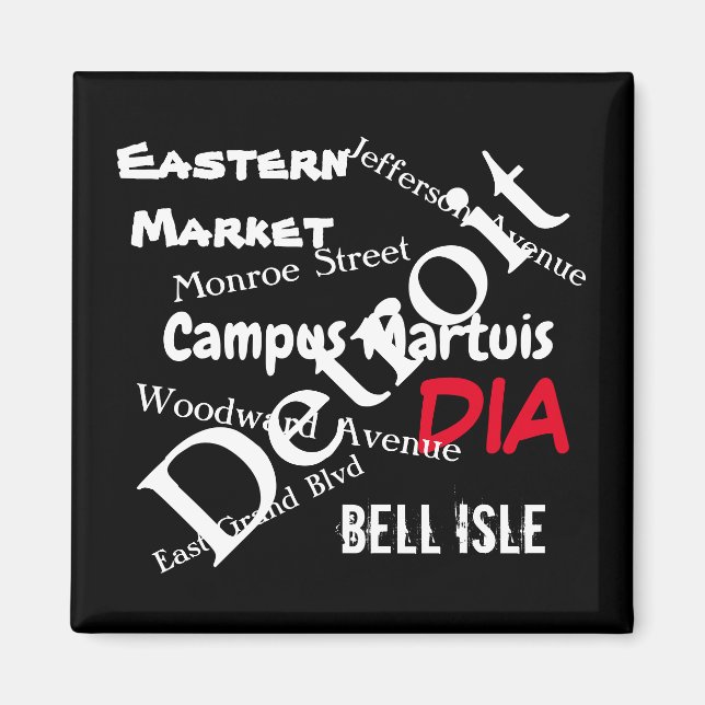 Detroit Around Town Love Magnet (Front)