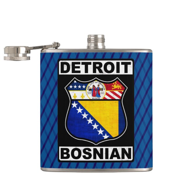 Detroit Bosnian American Hipflask Hip Flask (Opened)