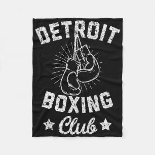 Detroit Boxing Club - Vintage Boxer Gloves Fleece Blanket