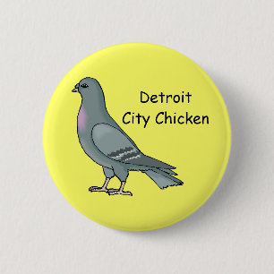 Detroit City Chicken 6 Cm Round Badge