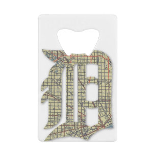 Detroit City Map Old English D