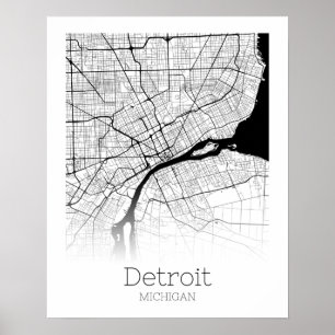 Detroit City Map Poster
