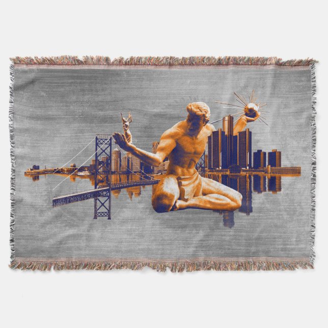 Detroit City Throw Blanket (Front)