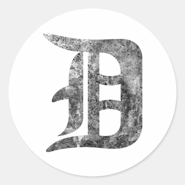 Detroit D wash Classic Round Sticker (Front)