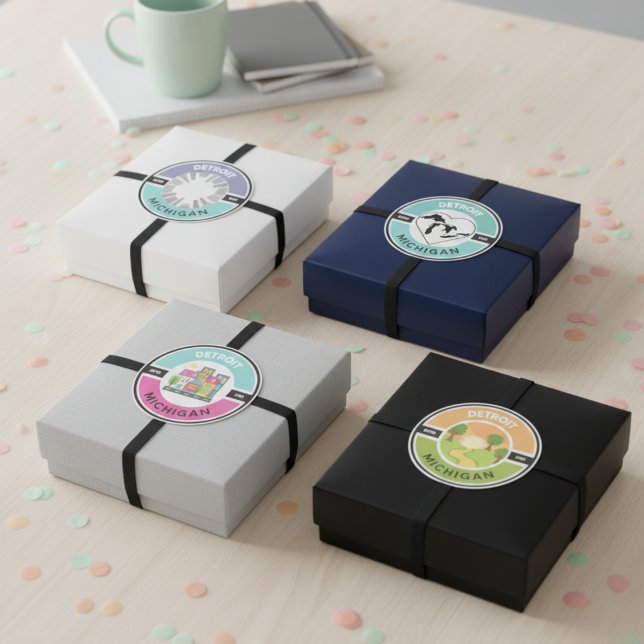 Detroit EST. 1701 Circle Stickers (Set of 4) (Detroit EST. 1701 Circle Stickers (Set of 4))