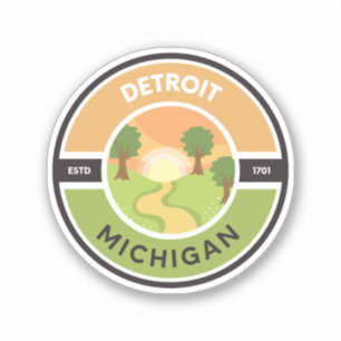 Detroit EST. 1701 Park Circle Sticker