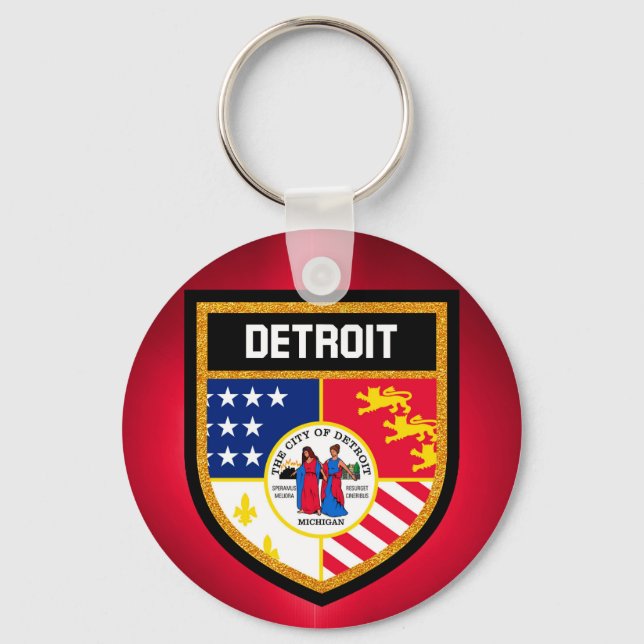 Detroit Flag Key Ring (Front)