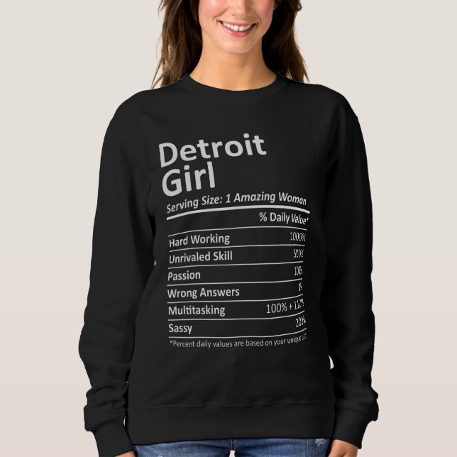 Detroit Girl Mi Michigan  City Home Roots Usa Sweatshirt (Front)