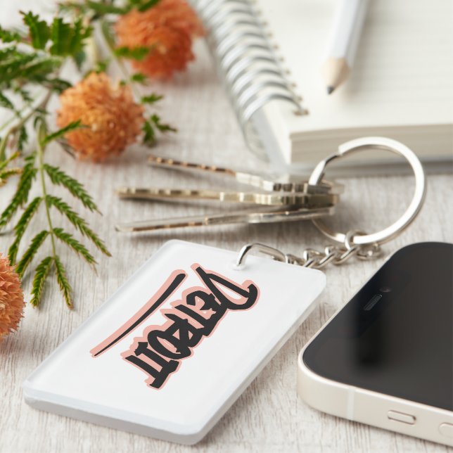 Detroit Graffiti Style  Key Ring (Front Right)