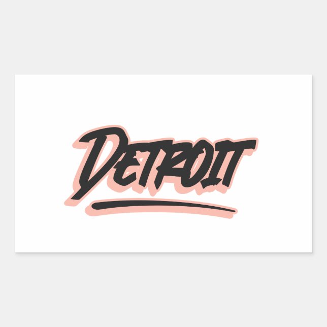 Detroit Graffiti Style Rectangular Sticker (Front)