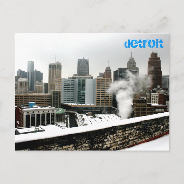 Detroit in winter postcard (Front)