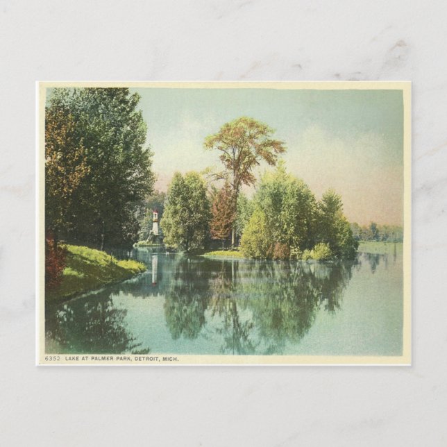 Detroit, Lake at Palmer Park Postcard (Front)