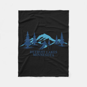 Detroit Lakes Minnesota Ski Resort Skiing Skier  Fleece Blanket