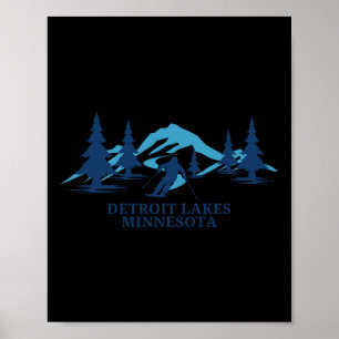 Detroit Lakes Minnesota Ski Resort Skiing Skier Poster