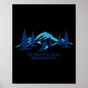Detroit lakes minnesota ski resort skiing skier poster