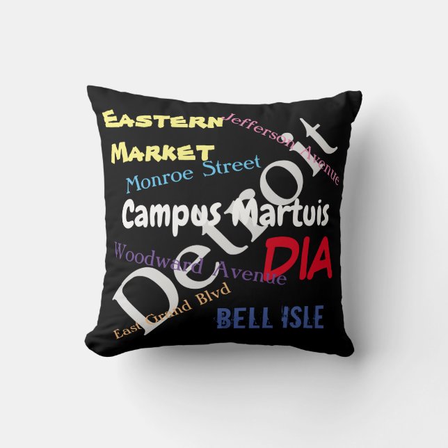 Detroit Landmark Pillow (Front)