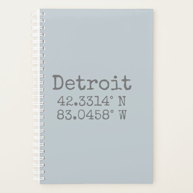Detroit Latitude Longitude Planner (Front)