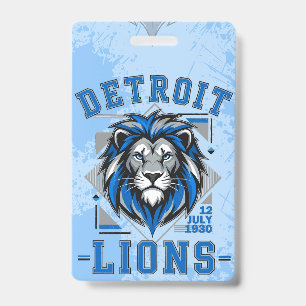 Detroit Lions football ID Badge