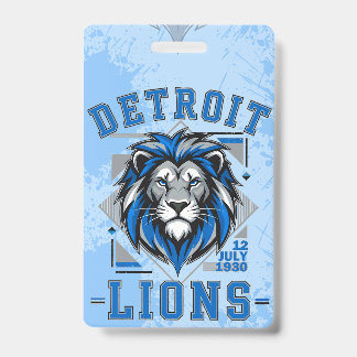 Detroit Lions football ID Badge