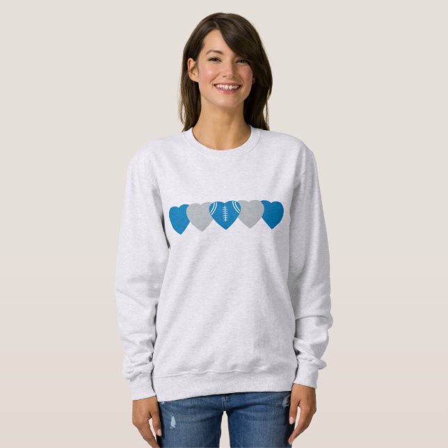 Detroit Lions Heart Football Dark Sweatshirt (Front Full)