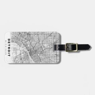 Detroit Map Luggage Tag