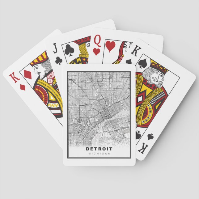 Detroit Map Playing Cards (Back)