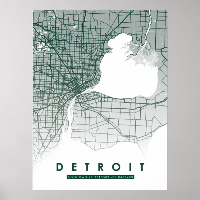 Detroit Map Poster (Front)