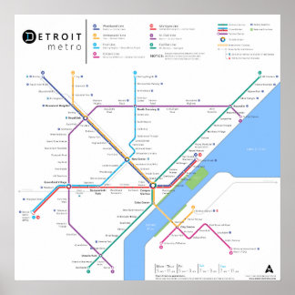 Detroit Metro Poster 24" x 24" (Standard, New)