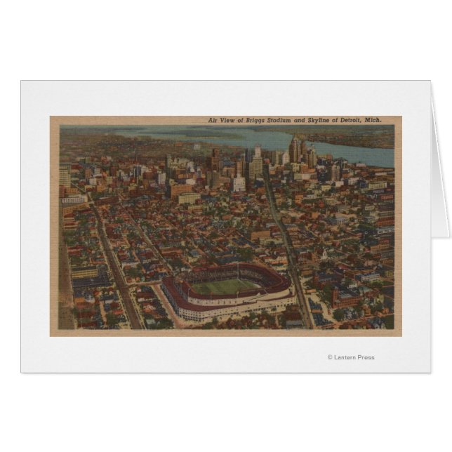 Detroit, MI - Aerial Briggs Baseball Stadium (Front Horizontal)