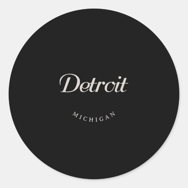 Detroit MI Classic Round Sticker (Front)