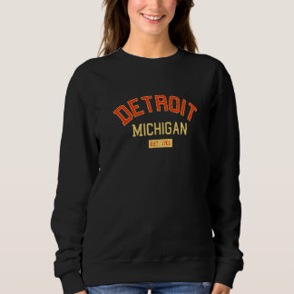 Detroit Michigan 1701 Vintage Mi Retro Detroiter A Sweatshirt