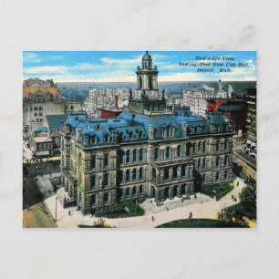 Detroit, Michigan, Bird's Eye View, Vintage Postcard