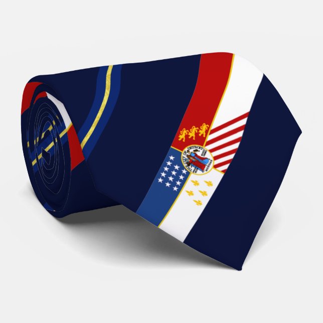 Detroit (Michigan) city flag Neck Tie (Rolled)