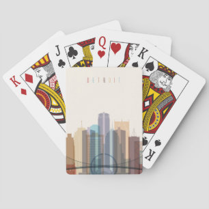 Detroit, Michigan City Skyline Playing Cards