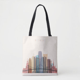 Detroit, Michigan   City Skyline Tote Bag