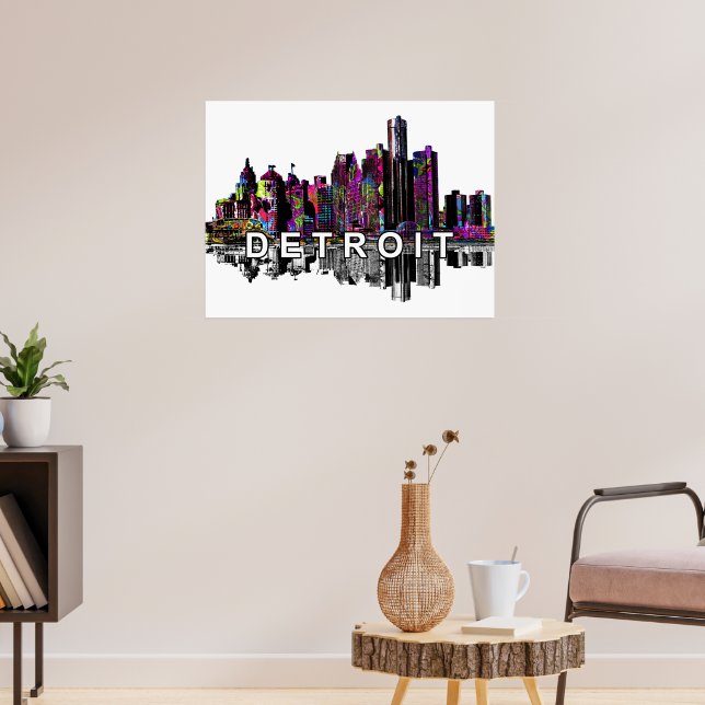 Detroit, Michigan in graffiti Poster (Living Room 3)