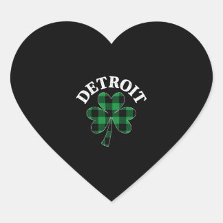 Detroit Michigan Irish Shamrock St Patrick s Day Heart Sticker