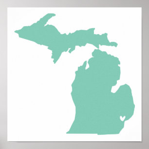 Detroit, Michigan Love Poster