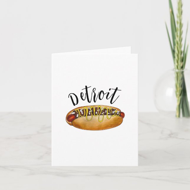 Detroit Michigan MI Coney Island Hot Dog Hotdog Card (Front)