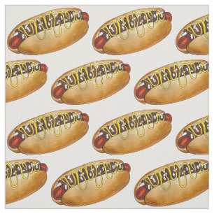 Detroit Michigan MI Coney Island Hot Dog Hotdog Fabric