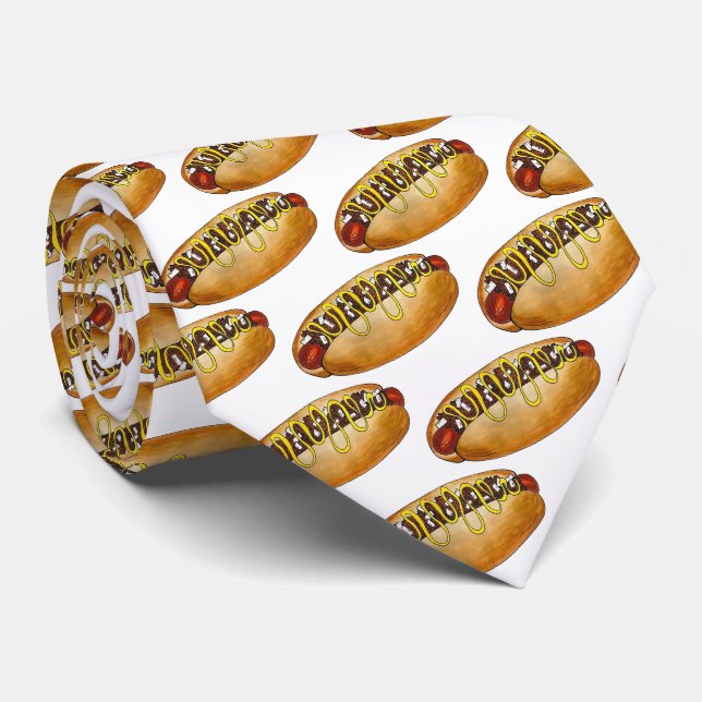 Detroit Michigan MI Coney Island Hot Dog Hotdog Tie (Rolled)