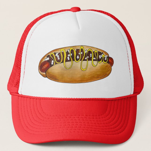 Detroit Michigan MI Coney Island Hot Dog Hotdog Trucker Hat (Front)