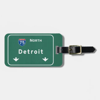 Detroit Michigan mi Interstate Highway Freeway : Luggage Tag