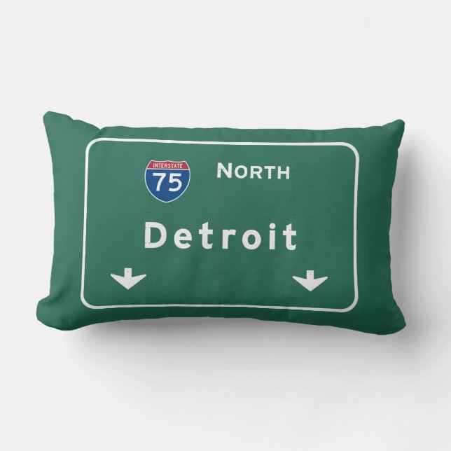 Detroit Michigan mi Interstate Highway Freeway : Lumbar Cushion (Front)