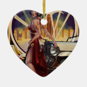 Detroit, Michigan Motor City Ceramic Tree Decoration