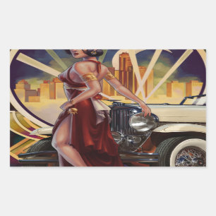 Detroit, Michigan   Motor City Rectangular Sticker