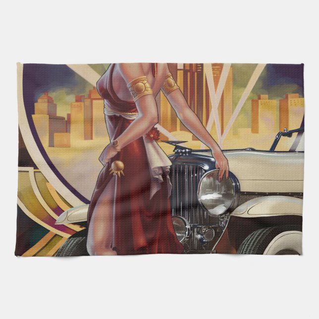 Detroit, Michigan | Motor City Tea Towel (Horizontal)