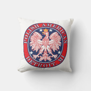 Detroit Michigan Polish Eagle Cushion